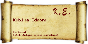 Kubina Edmond névjegykártya